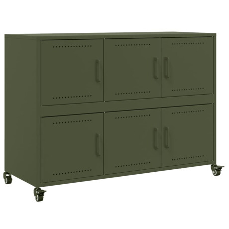 vidaXL Dressoir 100,5x39x72 cm staal olijfgroen afbeelding2 - 1