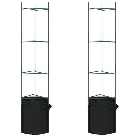 vidaXL Tomatenkooi met plantenzak 2 st 154 cm staal en polypropeen afbeelding2 - 1