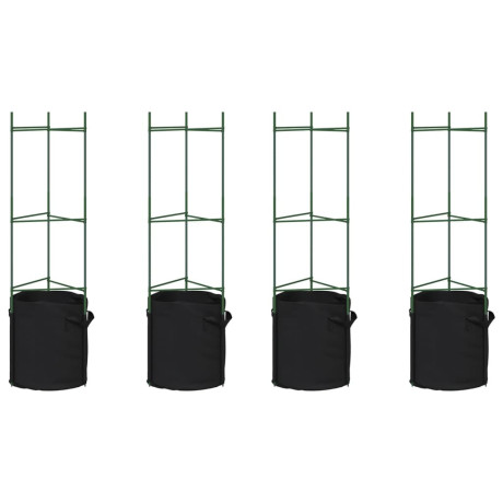vidaXL Tomatenkooien met plantenzak 4 st 116 cm staal en polypropeen afbeelding2 - 1