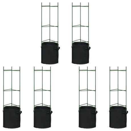 vidaXL Tomatenkooien met plantenzak 6 st 116 cm staal en polypropeen afbeelding2 - 1