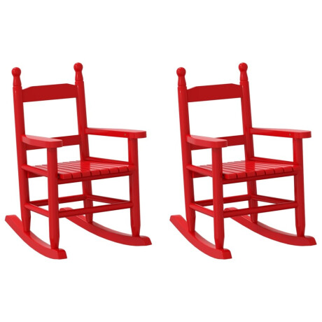 vidaXL Schommelstoelen 2 st voor kinderen massief populierenhout rood afbeelding2 - 1