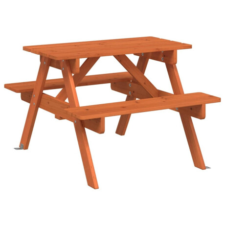 vidaXL Picknicktafel voor 4 kinderen met parasolgat massief vurenhout afbeelding2 - 1