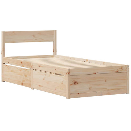vidaXL Bedframe met lades 100x200 cm massief grenenhout afbeelding2 - 1