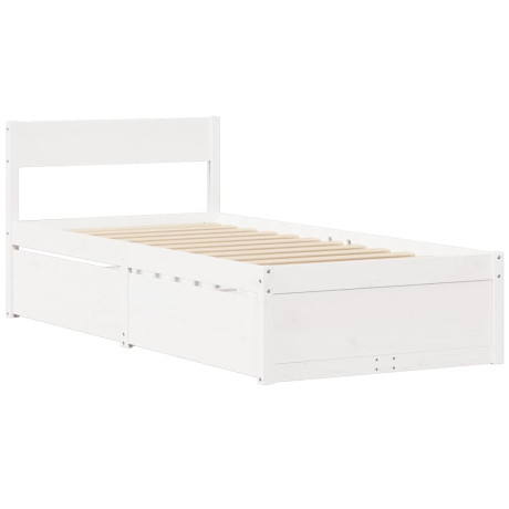vidaXL Bedframe zonder matras massief grenenhout wit 140x200 cm afbeelding2 - 1