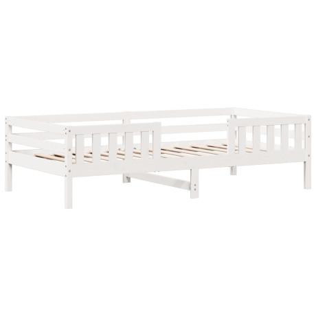 vidaXL Bedframe zonder matras massief grenenhout wit 75x190 cm afbeelding2 - 1
