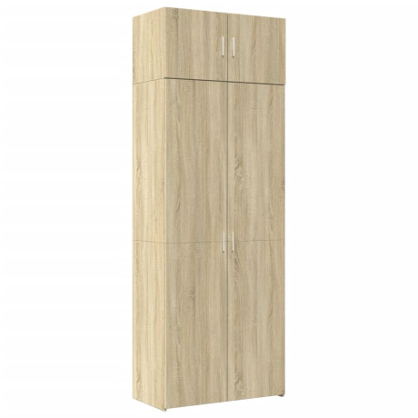 vidaXL Opbergkast 80x42,5x225 cm bewerkt hout sonoma eikenkleurig afbeelding2 - 1