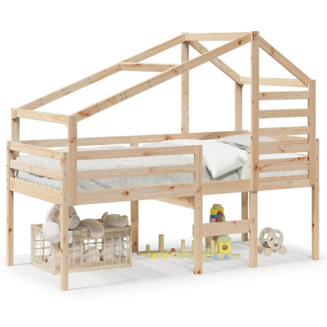 vidaXL Hoogslaper met bedhuis massief grenenhout 80x200 cm afbeelding2 - 1