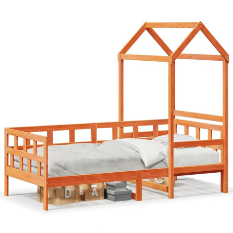 vidaXL Kinderbed met huisje massief grenenhout wasbruin 80x200 cm afbeelding2 - 1