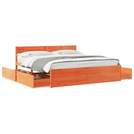 vidaXL Bedframe zonder matras massief grenenhout wasbruin 200x200 cm afbeelding2 - 1