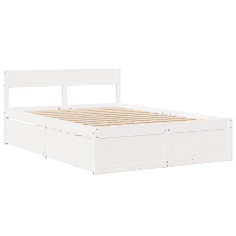 vidaXL Bedframe met lades massief grenenhout wit 120x200 cm afbeelding2 - 1