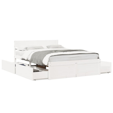 vidaXL Bedframe zonder matras massief grenenhout wit 120x190 cm afbeelding2 - 1