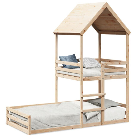 vidaXL Stapelbedframe zonder matras massief grenenhout 90x200 cm afbeelding2 - 1