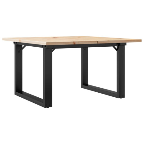 vidaXL Salontafel O-frame 70x70x40 cm massief grenenhout en staal afbeelding2 - 1