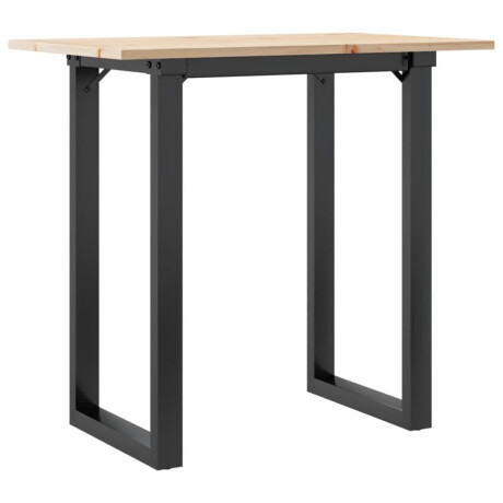 vidaXL Eettafel O-frame 80x50x75 cm massief grenenhout en staal afbeelding2 - 1