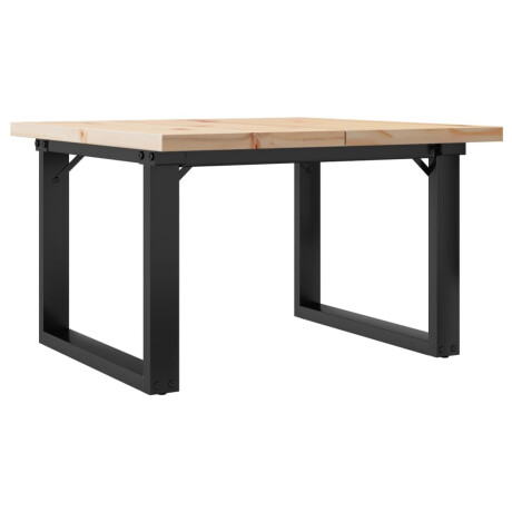 vidaXL Salontafel O-frame 70x70x40,5 cm grenenhout en staal afbeelding2 - 1