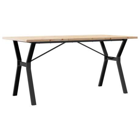 vidaXL Eettafel Y-frame 140x80x75,5 cm massief grenenhout en staal afbeelding2 - 1