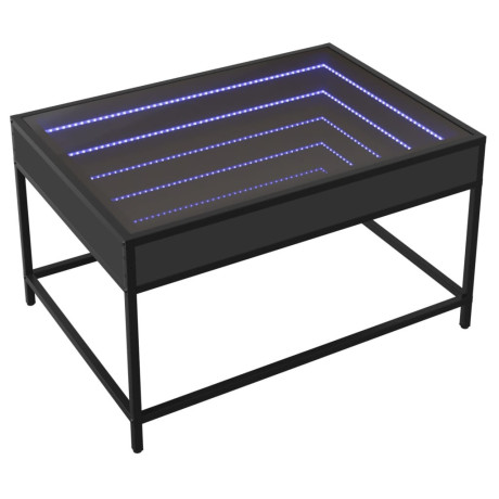 vidaXL Salontafel met Infinity LED 70x50x41 cm zwart afbeelding2 - 1
