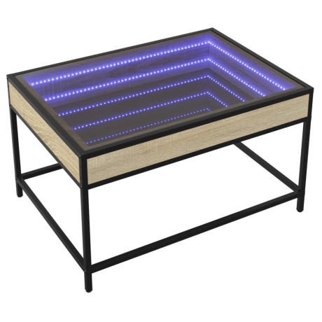 vidaXL Salontafel met Infinity LED 70x50x41 cm sonoma eikenkleurig afbeelding2 - 1