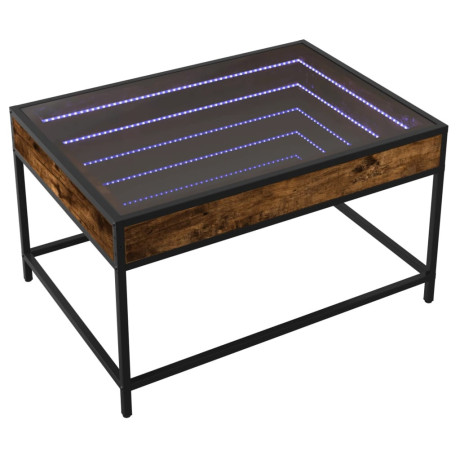 vidaXL Salontafel met Infinity LED 70x50x41 cm gerookt eikenkleurig afbeelding2 - 1