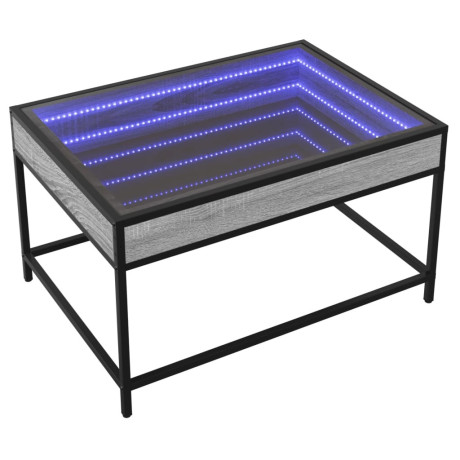 vidaXL Salontafel met Infinity LED 70x50x41 cm grijs sonoma eikenkleur afbeelding2 - 1