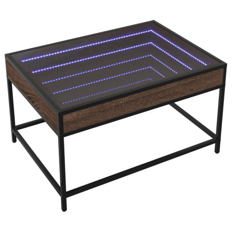 vidaXL Salontafel met Infinity LED 70x50x41 cm bruin eikenkleurig afbeelding2 - 1