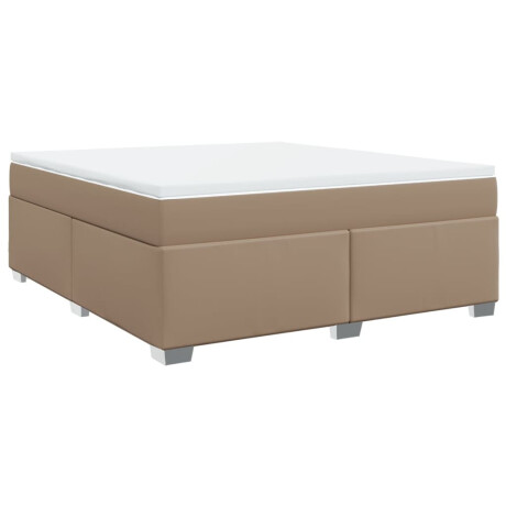 vidaXL Boxspring met matras kunstleer cappuccinokleurig 180x200 cm afbeelding2 - 1