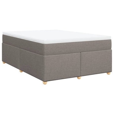 vidaXL Boxspring met matras stof taupe 140x190 cm afbeelding2 - 1