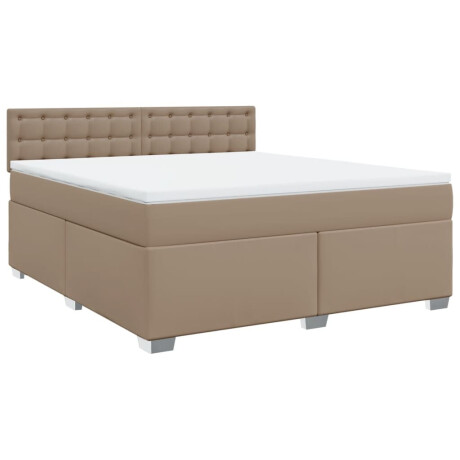vidaXL Boxspring met matras kunstleer cappuccinokleurig 180x200 cm afbeelding2 - 1