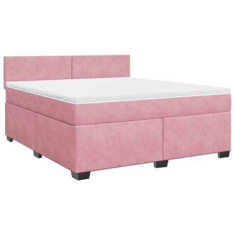 vidaXL Boxspring met matras fluweel roze 180x200 cm afbeelding2 - 1