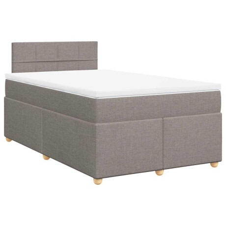 vidaXL Boxspring met matras stof taupe 120x190 cm afbeelding2 - 1