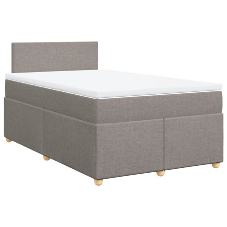 vidaXL Boxspring met matras stof taupe 120x200 cm afbeelding2 - 1