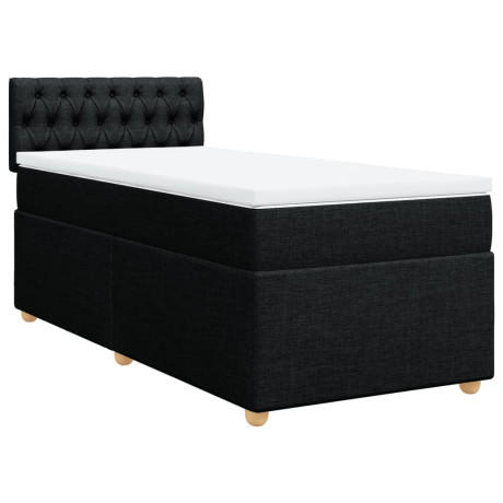 vidaXL Boxspring met matras stof zwart Single (alleen AU) afbeelding2 - 1