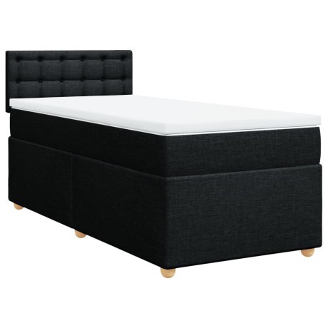 vidaXL Boxspring met matras stof zwart Single (alleen AU) afbeelding2 - 1