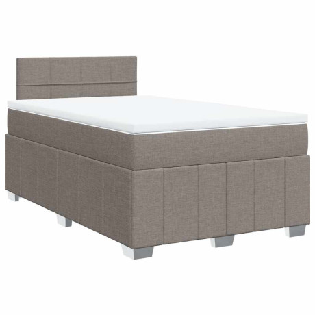vidaXL Boxspring met matras stof taupe 120x200 cm afbeelding2 - 1