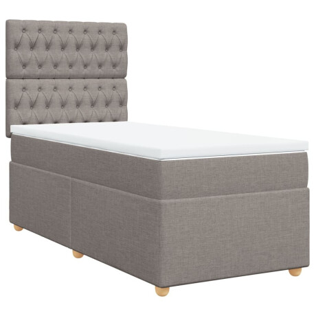 vidaXL Boxspring met matras stof taupe 80x200 cm afbeelding2 - 1