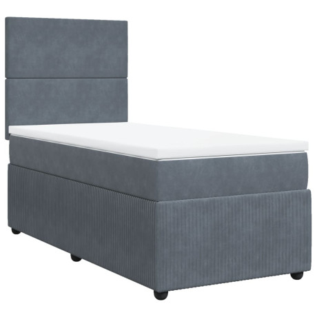 vidaXL Boxspring met matras fluweel donkergrijs 80x200 cm afbeelding2 - 1
