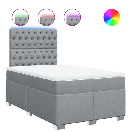 vidaXL Boxspring met matras stof lichtgrijs 120x190 cm afbeelding2 - 1