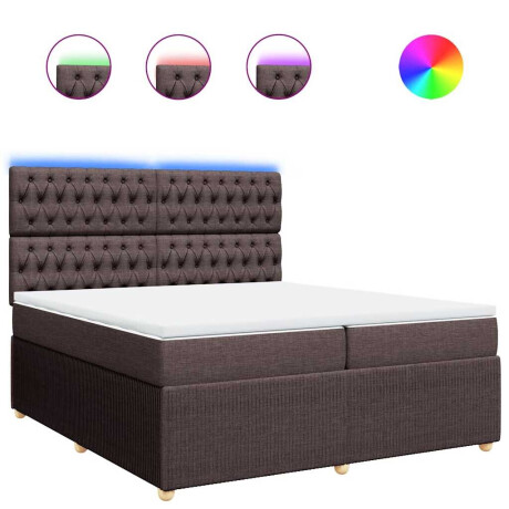 vidaXL Boxspring met matras stof donkerbruin 200x200 cm afbeelding2 - 1