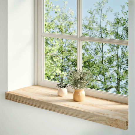 vidaXL Vensterbanken 2 st onbehandeld 80x30x2 cm massief eikenhout afbeelding2 - 1