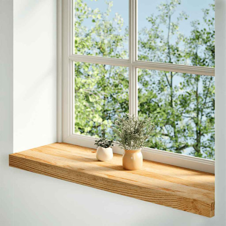 vidaXL Vensterbanken 2 st 70x30x2 cm massief eikenhout lichtbruin afbeelding2 - 1