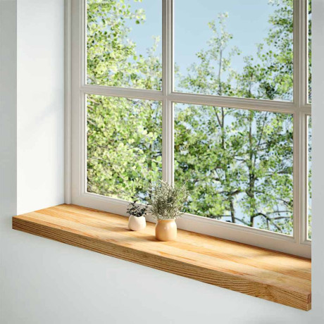 vidaXL Vensterbanken 2 st 110x30x2 cm massief eikenhout lichtbruin afbeelding2 - 1