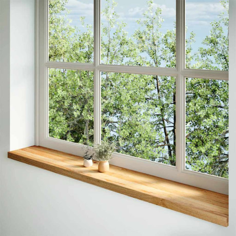vidaXL Vensterbanken 2 st 160x30x2 cm massief eikenhout lichtbruin afbeelding2 - 1