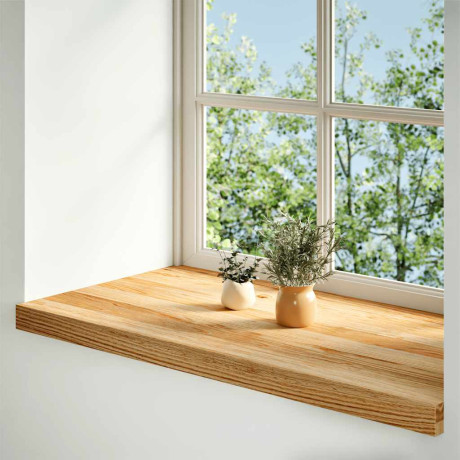 vidaXL Vensterbanken 2 st 70x40x2 cm massief eikenhout lichtbruin afbeelding2 - 1