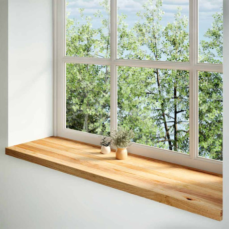 vidaXL Vensterbanken 2 st 140x40x2 cm massief eikenhout lichtbruin afbeelding2 - 1