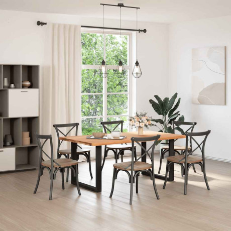 vidaXL Tafelblad rechthoekig 180x100x4,2 cm eikenhout lichtbruin afbeelding2 - 1