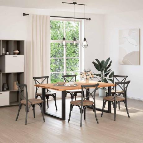 vidaXL Tafelblad rechthoekig 180x120x4,2 cm eikenhout lichtbruin afbeelding2 - 1