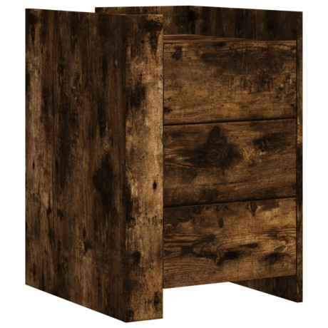 vidaXL Nachtkastje 45x50x65 cm bewerkt hout gerookt eikenkleurig afbeelding2 - 1