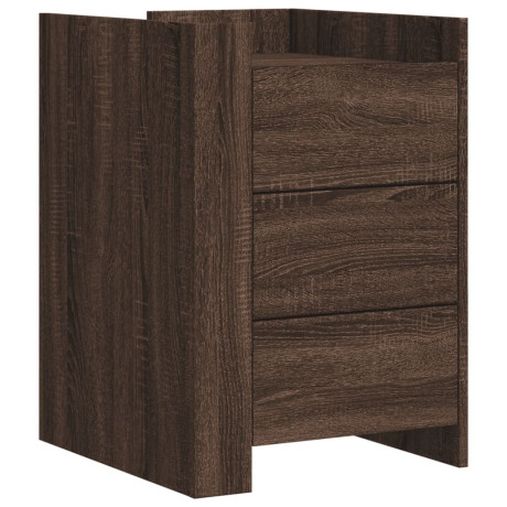 vidaXL Nachtkastje 45x50x65 cm bewerkt hout bruin eikenkleurig afbeelding2 - 1