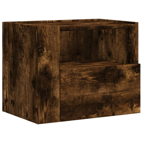 vidaXL Nachtkastjes 2 st wandgemonteerd 45x30x35 cm gerookt eikenkleur afbeelding2 - 1