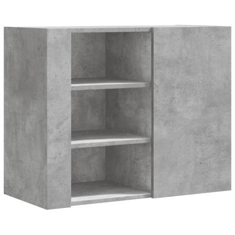 vidaXL Wandkast 75x35x60 cm bewerkt hout betongrijs afbeelding2 - 1